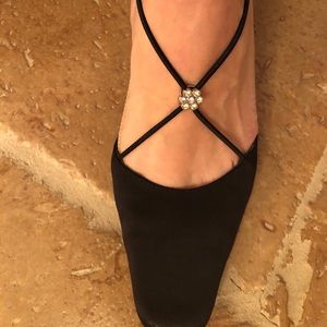 Mootsies Tootsies Black Satin Heels